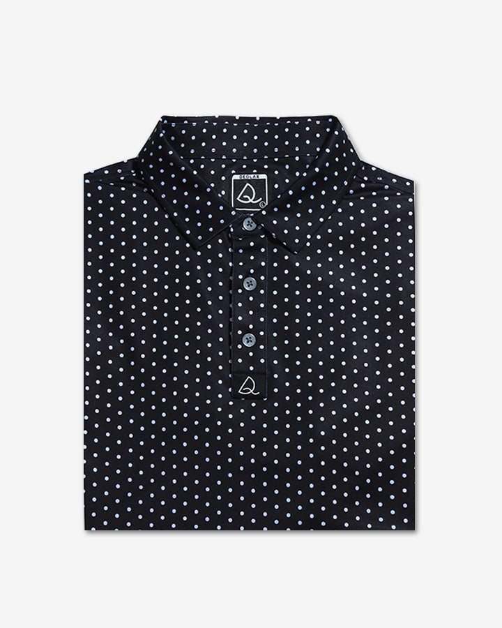 Deolax Black polka dot print casual Polo Shirts