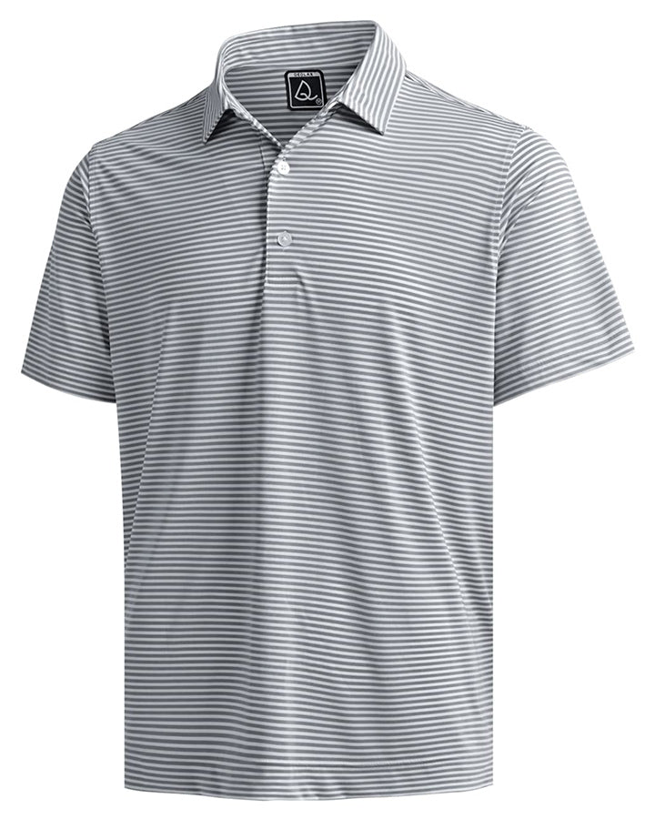 Deolax Classic Stripe Polo Shirts - Grey