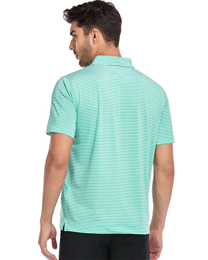 Deolax Classic Stripe Polo Shirts - Green