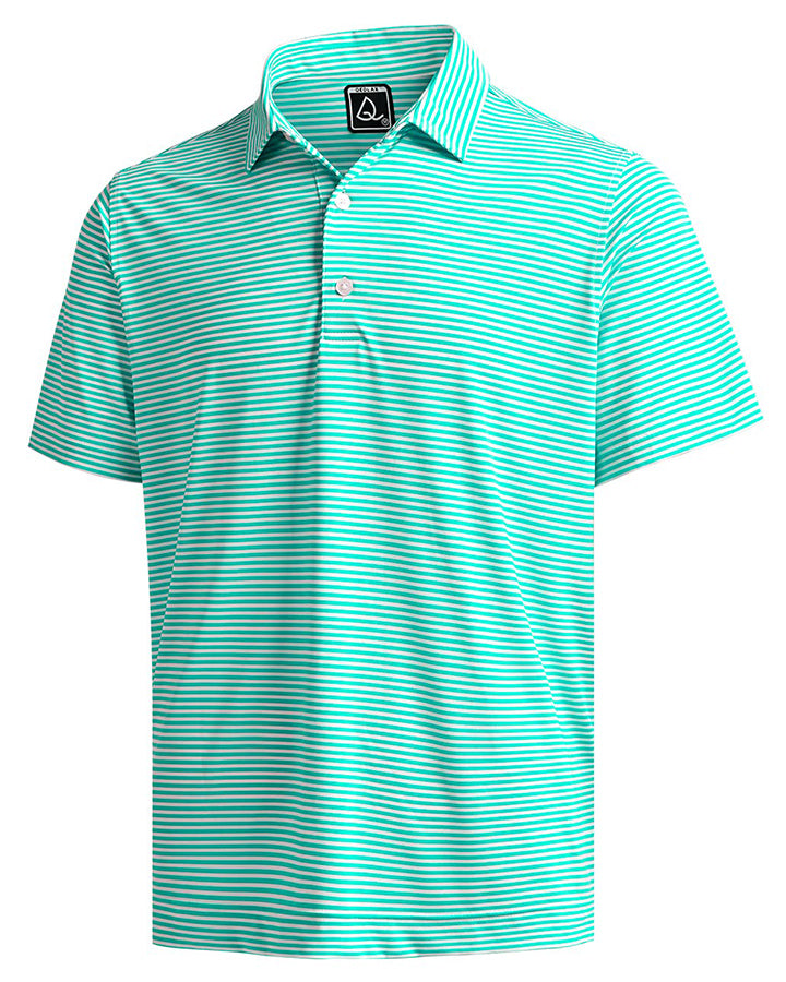 Deolax Classic Stripe Polo Shirts - Green
