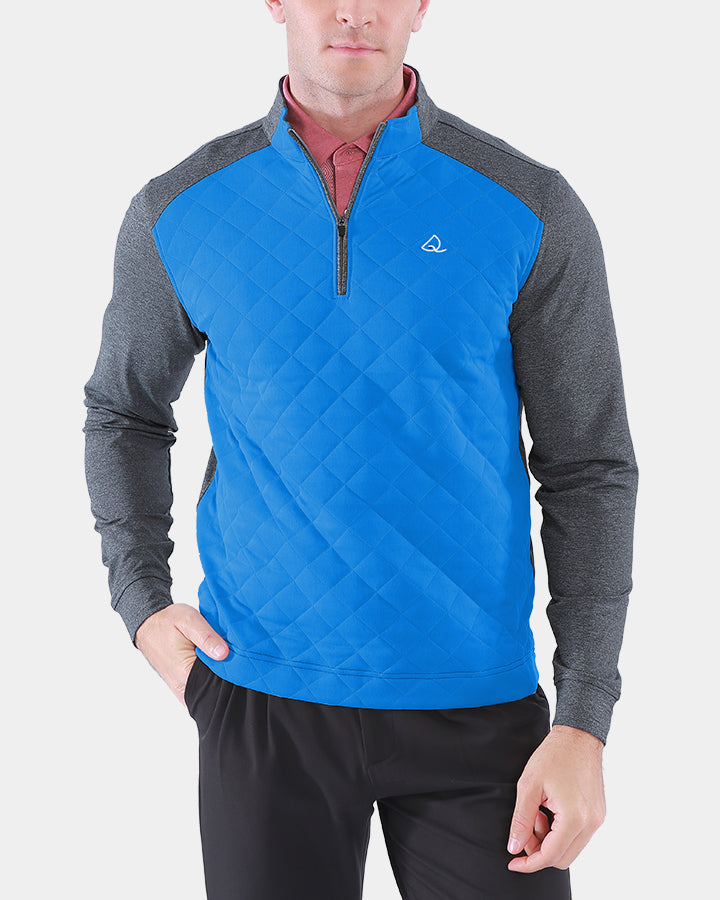 Mens quilted quarter zip pullover hot sale