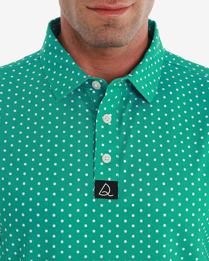 Deolax Golf Classic Dot Polo Shirts - Green