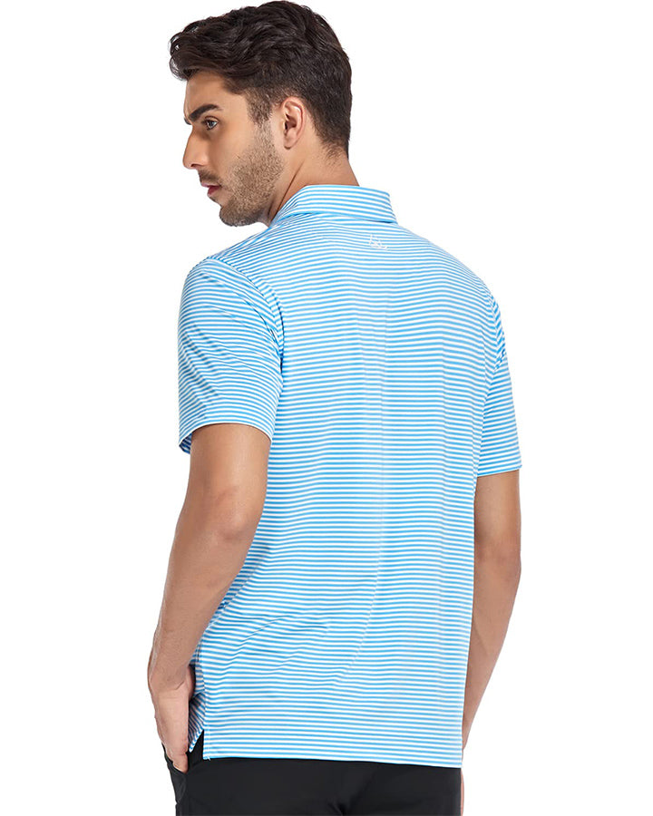 Deolax Classic Stripe Polo Shirts - Blue