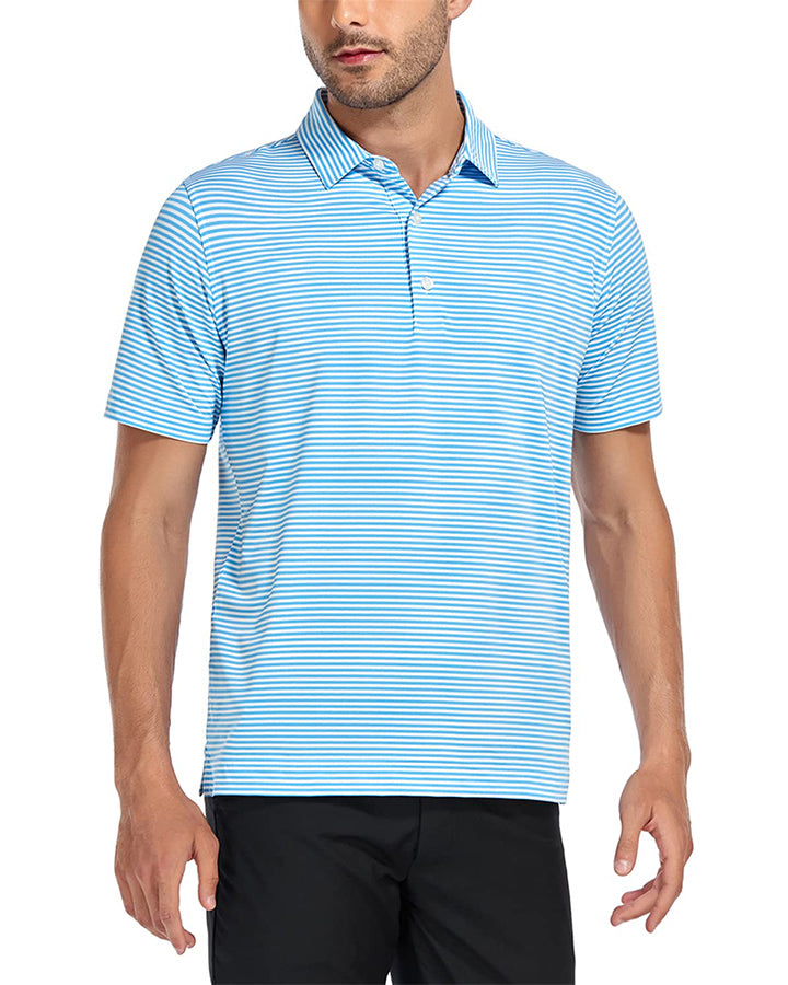 Deolax Classic Stripe Polo Shirts - Blue