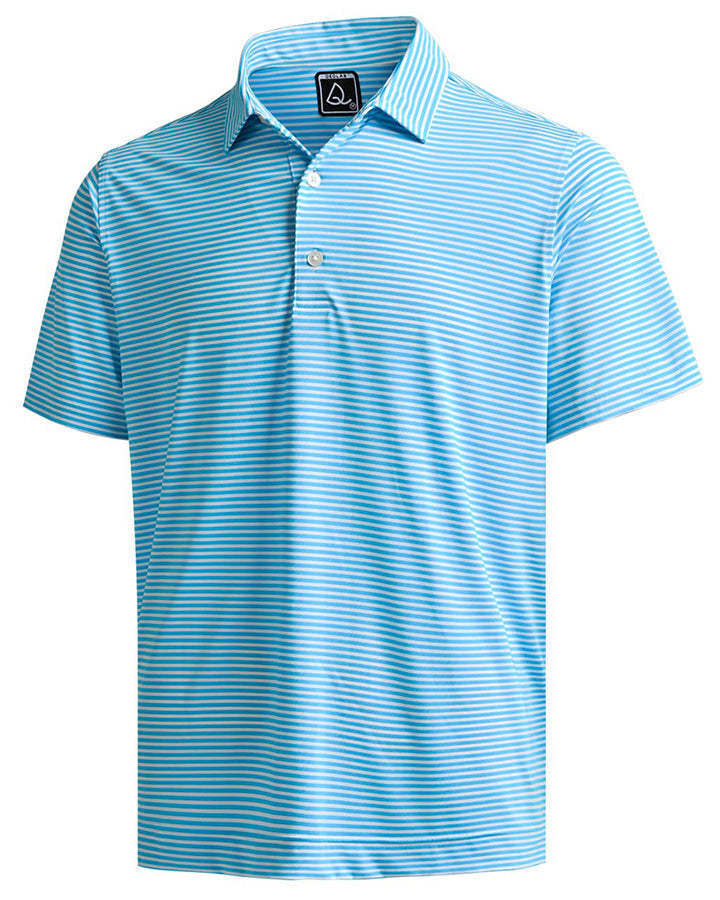 Deolax Classic Stripe Polo Shirts - Blue