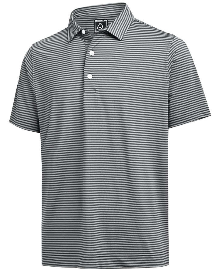 Deolax Classic Stripe Polo Shirts - Grey