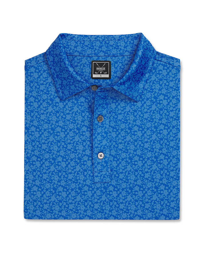 Deolax Artistic Floral Polo Shirts - Blue