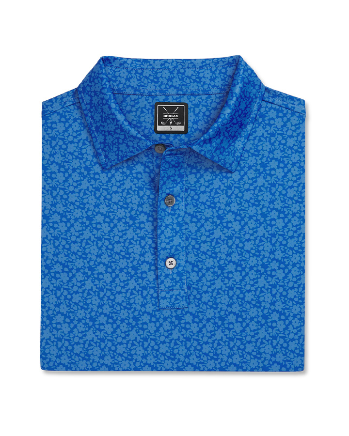 Deolax Artistic Floral Polo Shirts - Blue
