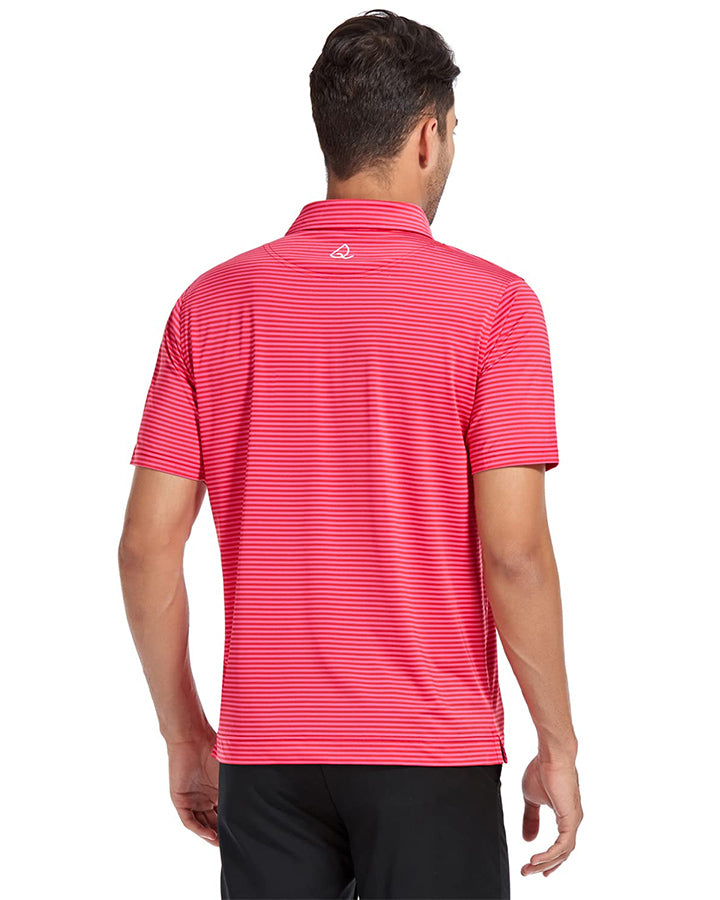 Deolax Classic Stripe Polo Shirts - Red