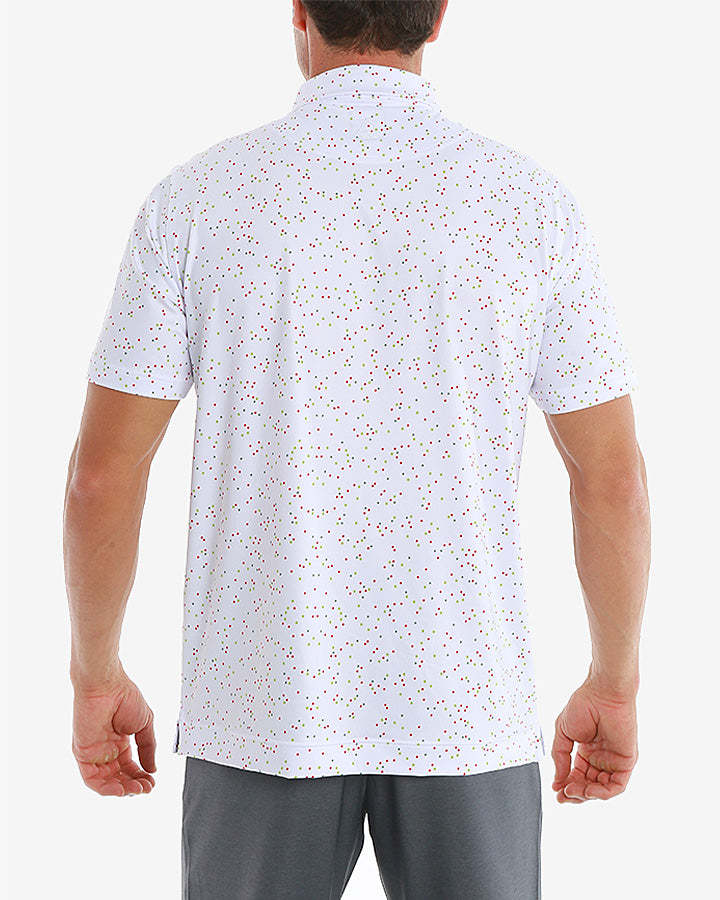 Deolax Golf Classic Dot Polo Shirts - White