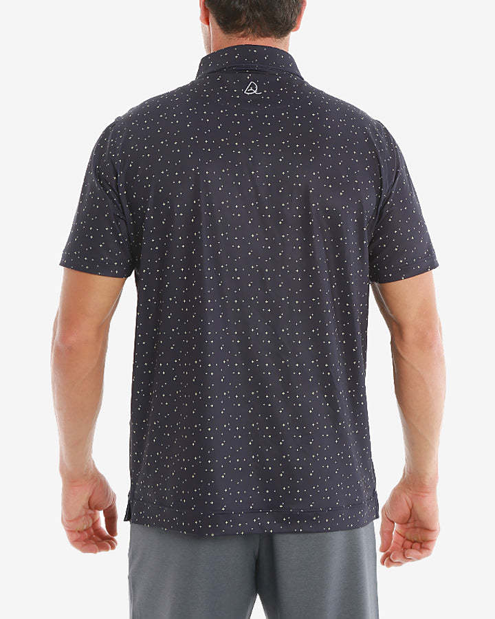 Deolax Golf Classic Dot Polo Shirts - Black