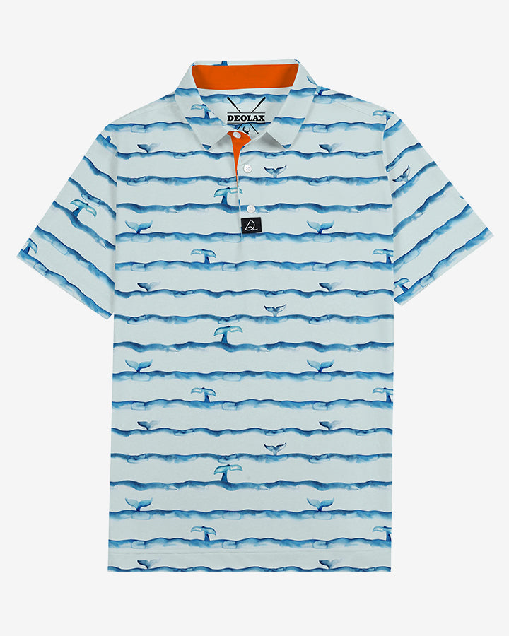 Golf Polos Deolax Stripe Funny Dolphin Polo Shirts For Men