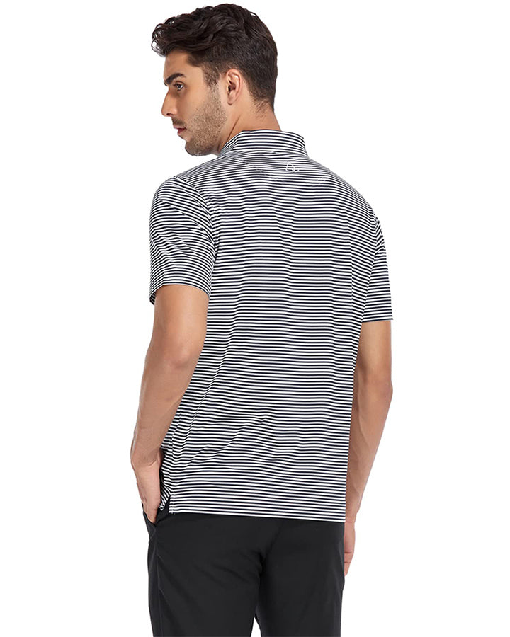 Deolax Classic Stripe Polo Shirts - Grey