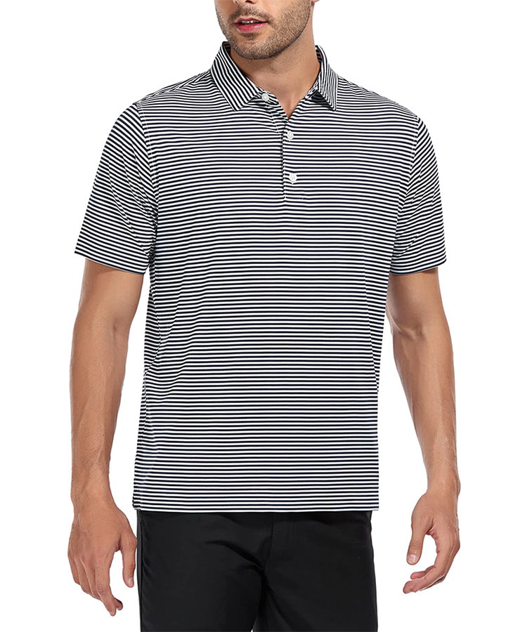 Deolax Classic Stripe Polo Shirts - Grey