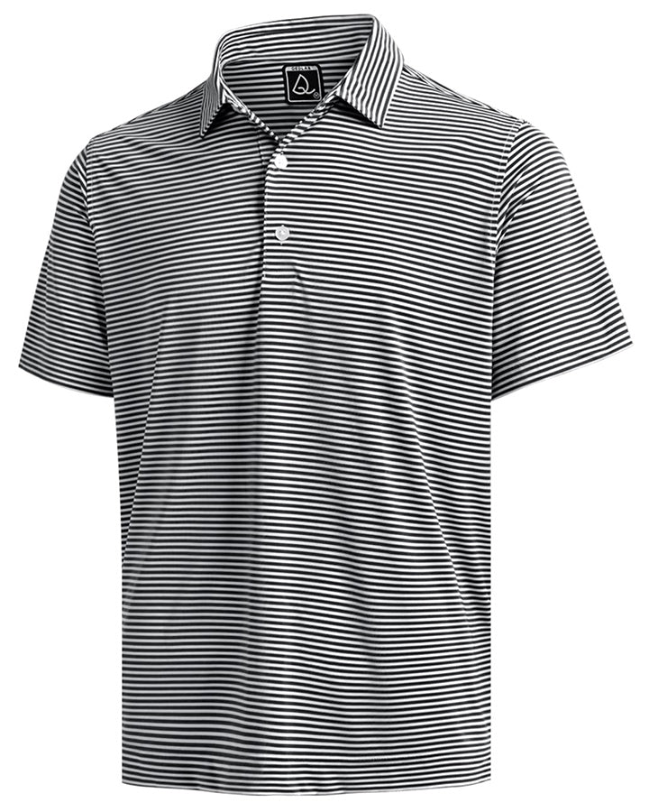 Deolax Classic Stripe Polo Shirts - Black