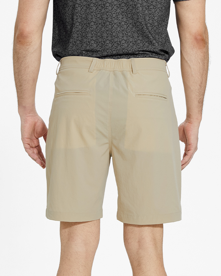 PLAYER FIT WOVEN 8" SHORT - TAN