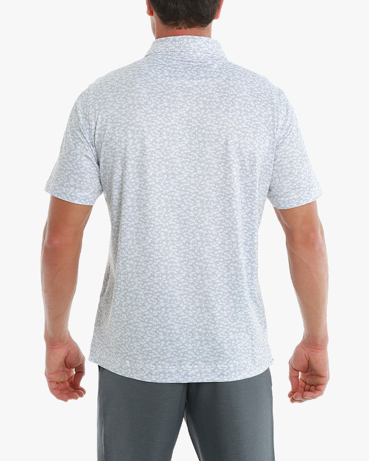 Deolax Gravel Pattern Print Golf Polo Shirts - Grey