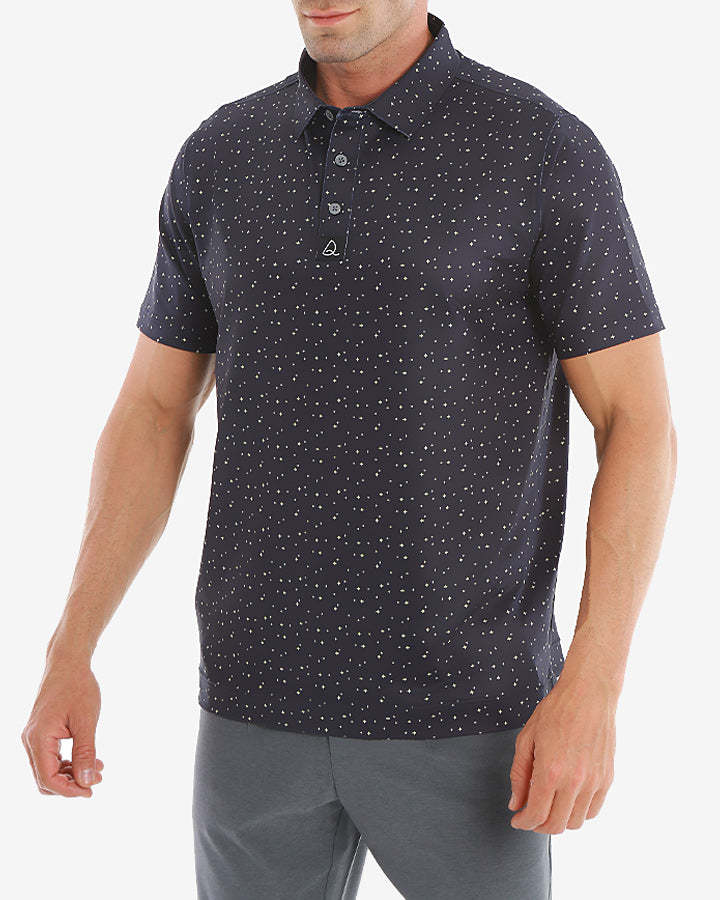 Deolax Golf Classic Dot Polo Shirts - Black