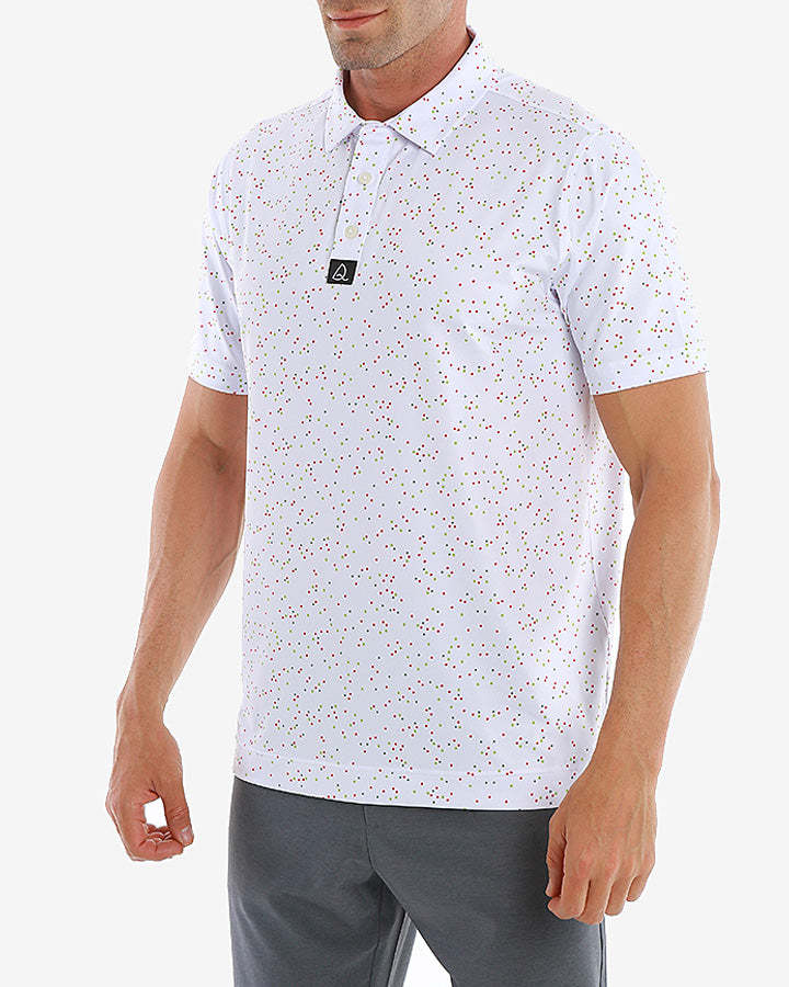 Deolax Golf Classic Dot Polo Shirts - White