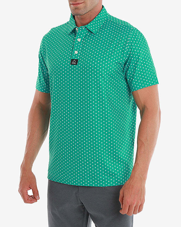 Deolax Golf Classic Dot Polo Shirts - Green