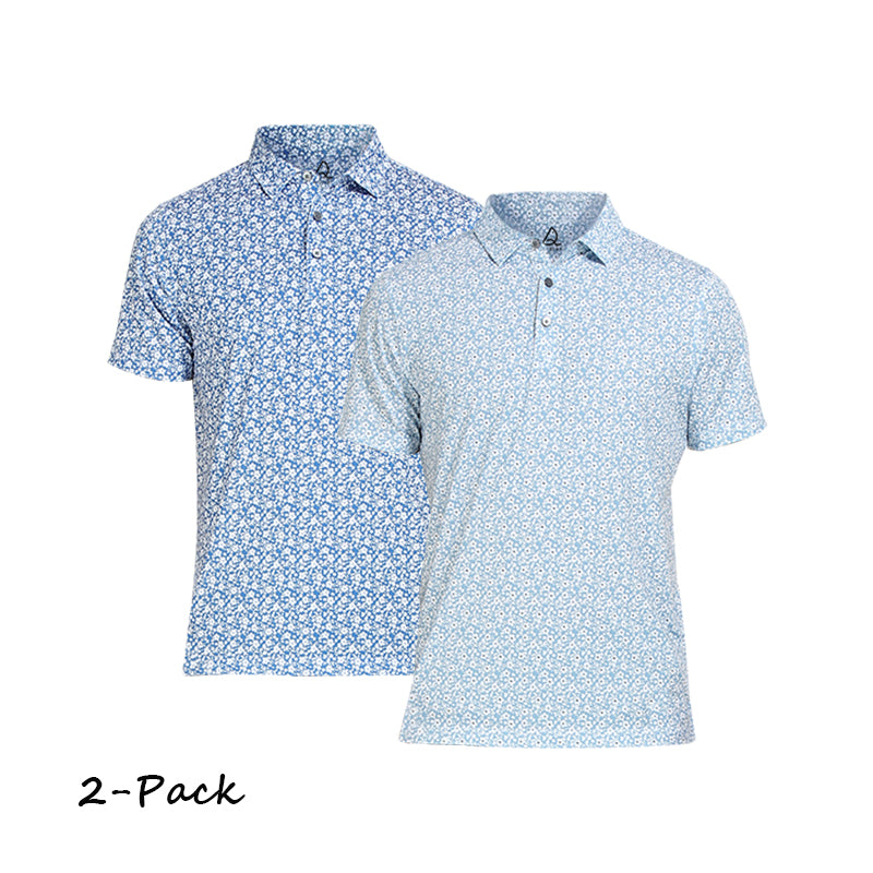Painted Floral Lisle Polo 2-pack
