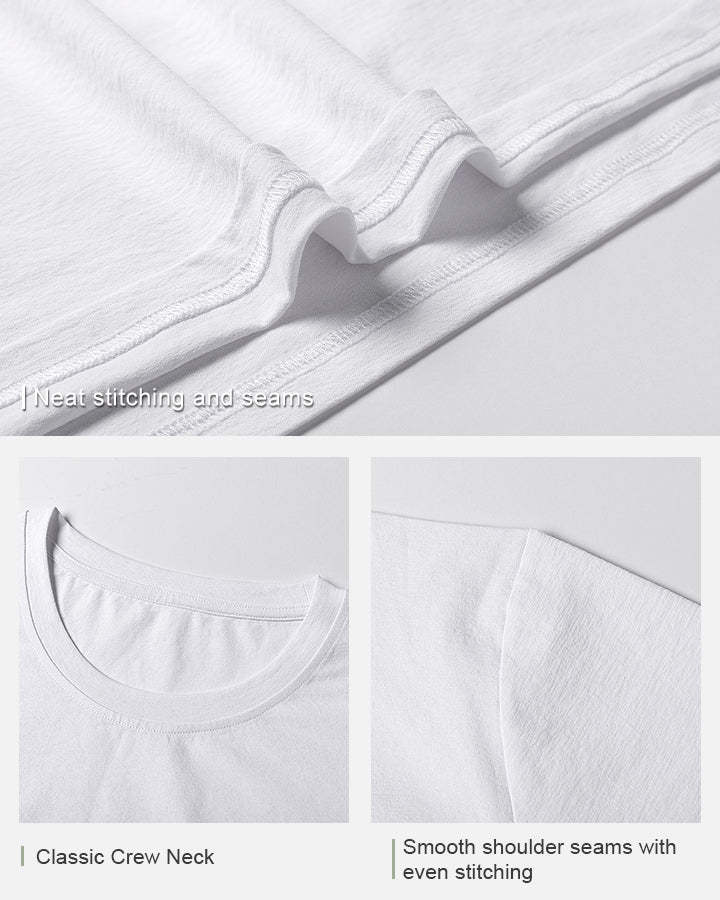 White Crew Neck T-Shirt-DEOLAX