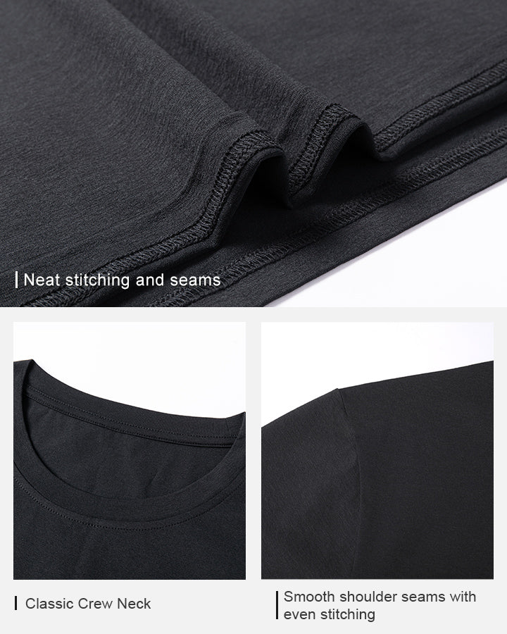 Black Crew Neck T-Shirt-DEOLAX