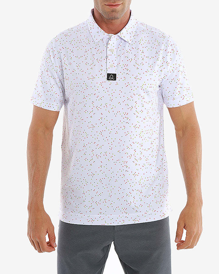 Deolax Golf Classic Dot Polo Shirts - White