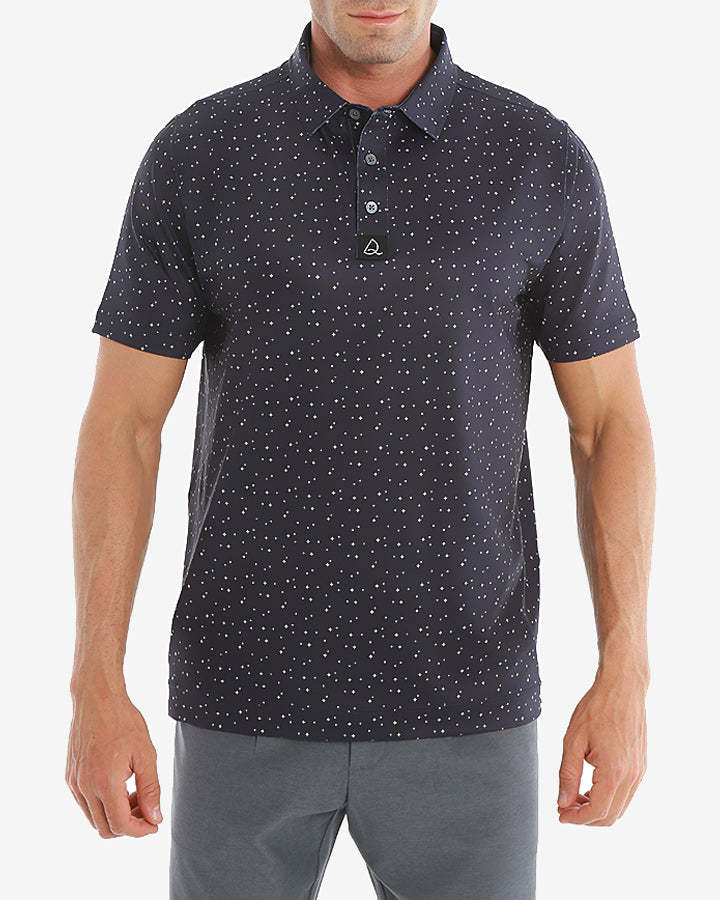 Deolax Golf Classic Dot Polo Shirts - Black