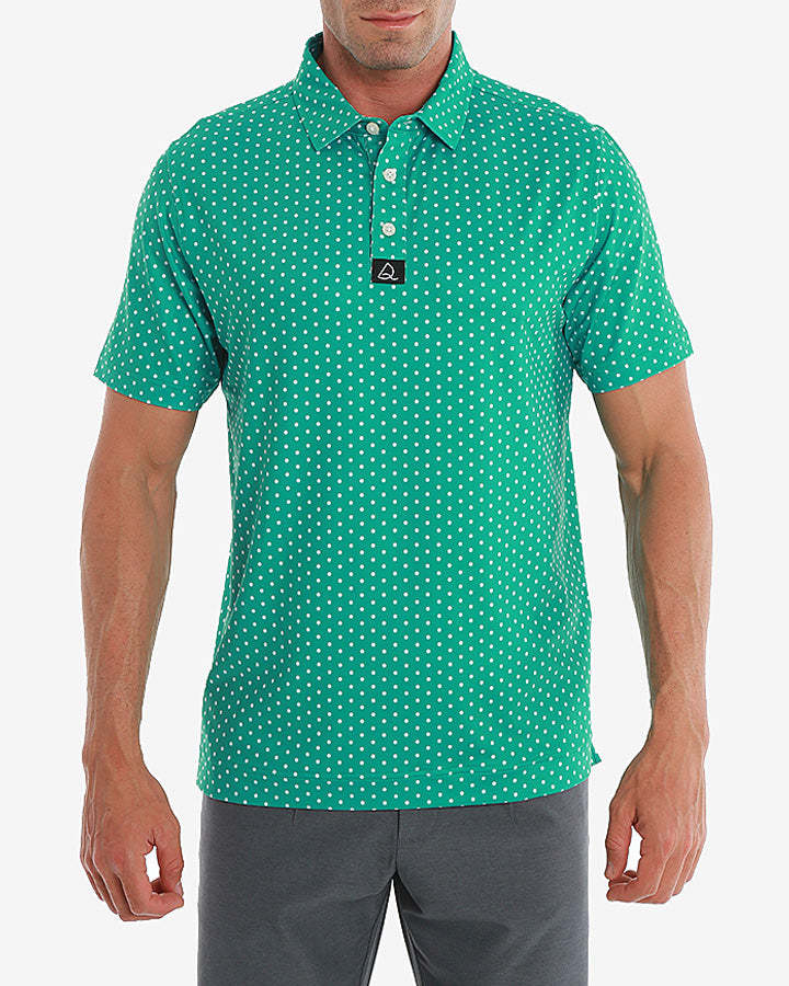 Deolax Golf Classic Dot Polo Shirts - Green