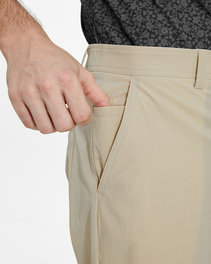 PLAYER FIT WOVEN 8" SHORT - TAN