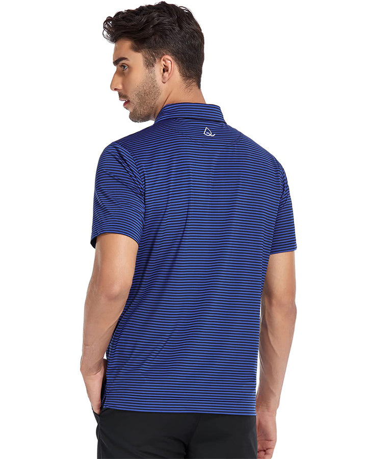 Deolax Classic Stripe Polo Shirts - Blue