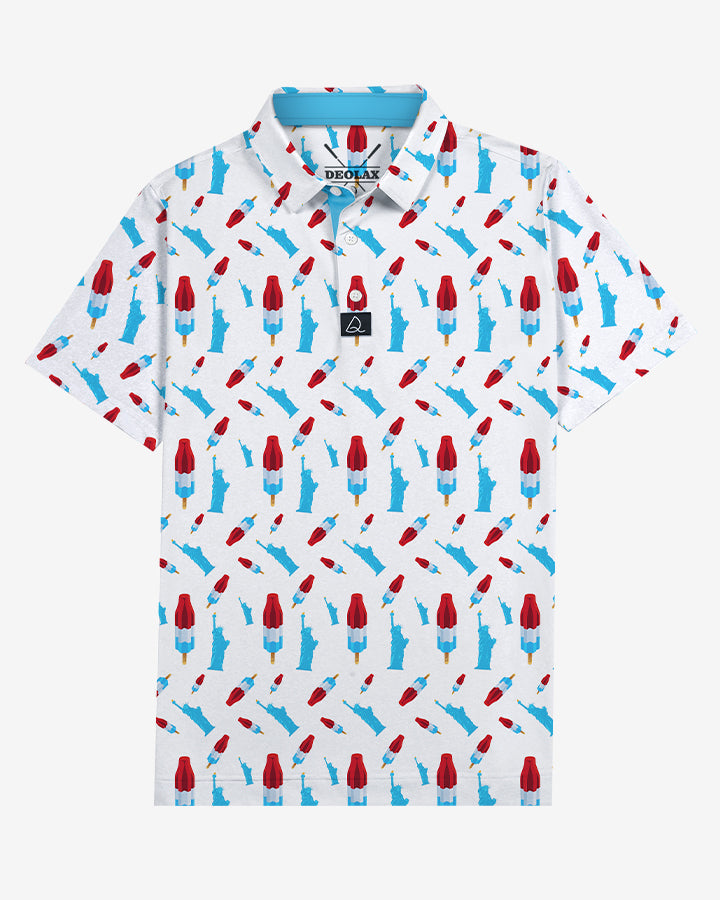 America Pops White Polo - Deolax