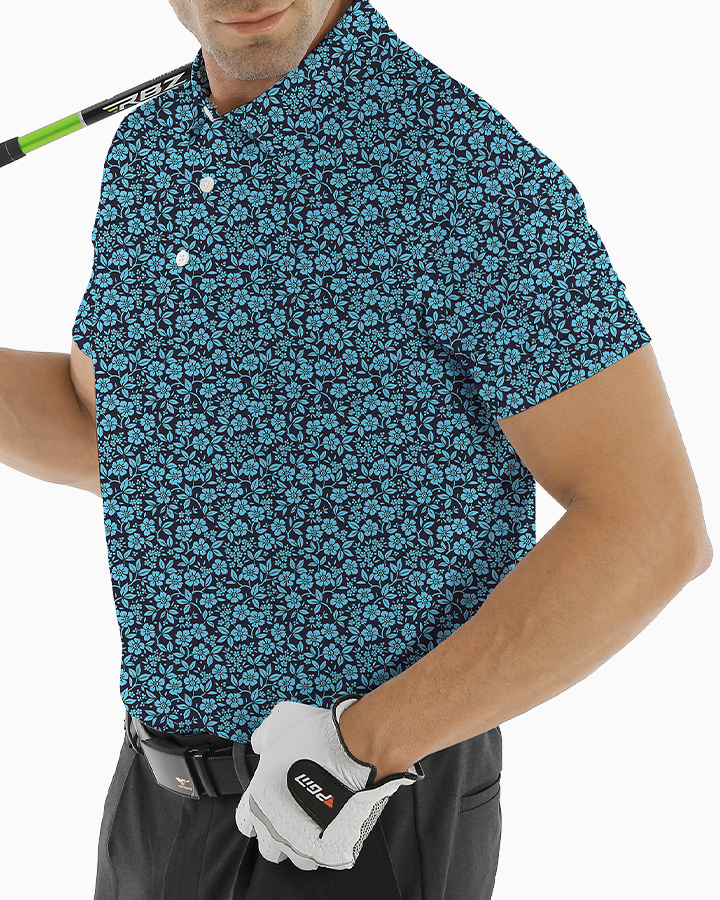 Golf Shirts Deolax Dry Fit Funny Floral Golf Shirts for Men