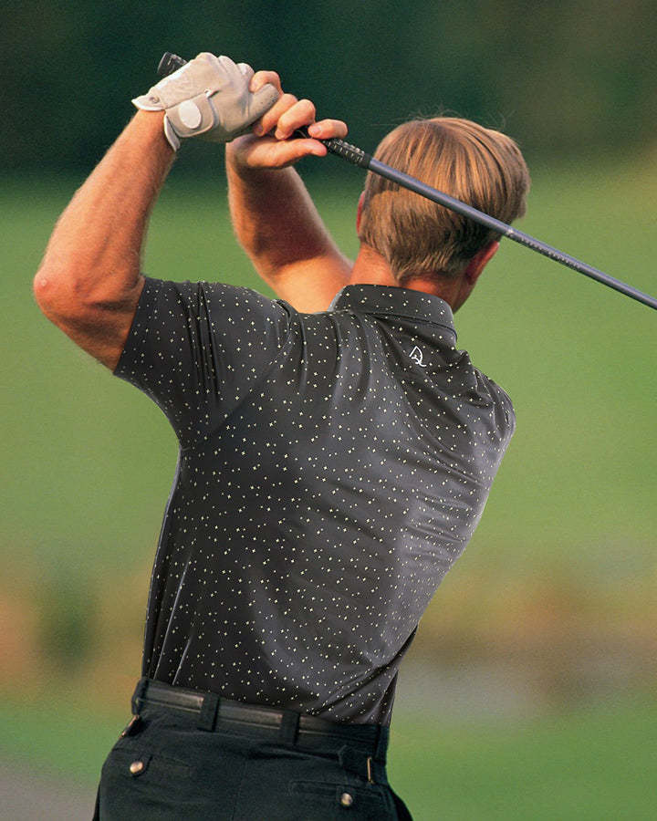 Deolax Golf Classic Dot Polo Shirts - Black
