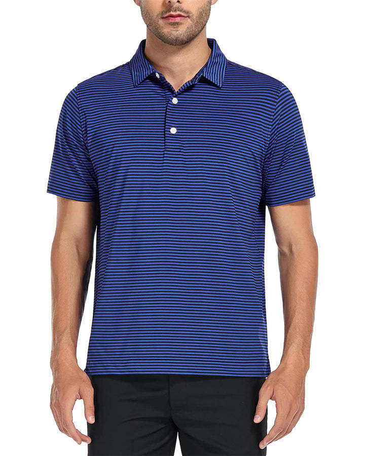 Deolax Classic Stripe Polo Shirts - Blue