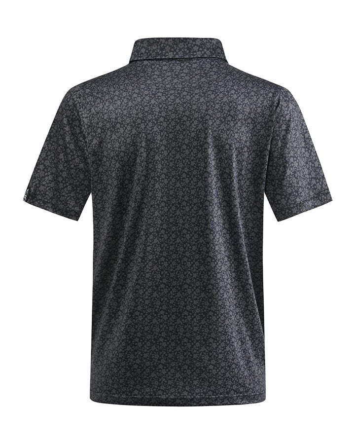 Black Artistic Floral Golf Polo 3-Pack by Deolax