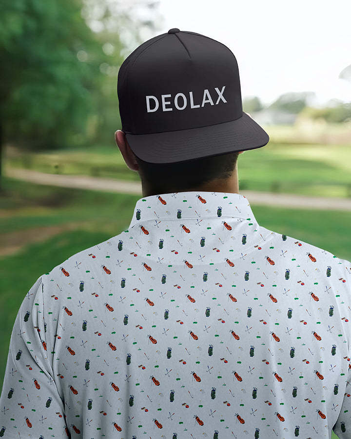 Deolax Golf Time Print Polo Shirts - White