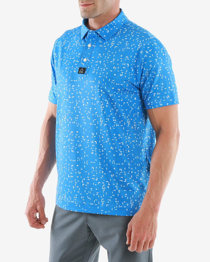 Deolax Golf Print Polo Shirts - Blue