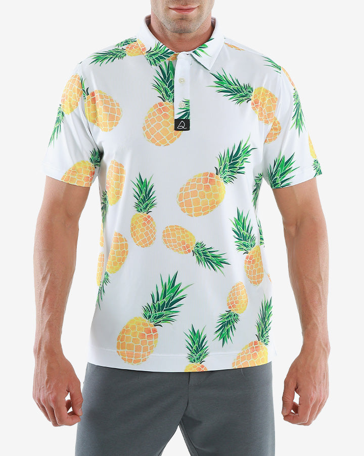 Pineapple Hawaiian Shirt - White-DEOLAX