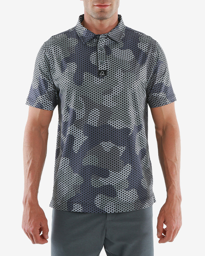 トップス camouflage pattern faded polo shirt トップス camouflage pattern faded polo shirt トップス