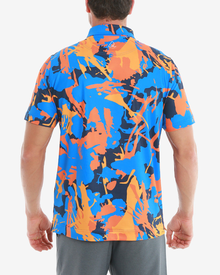 Abstract Colorful Camouflage Golf Polo -Deolax