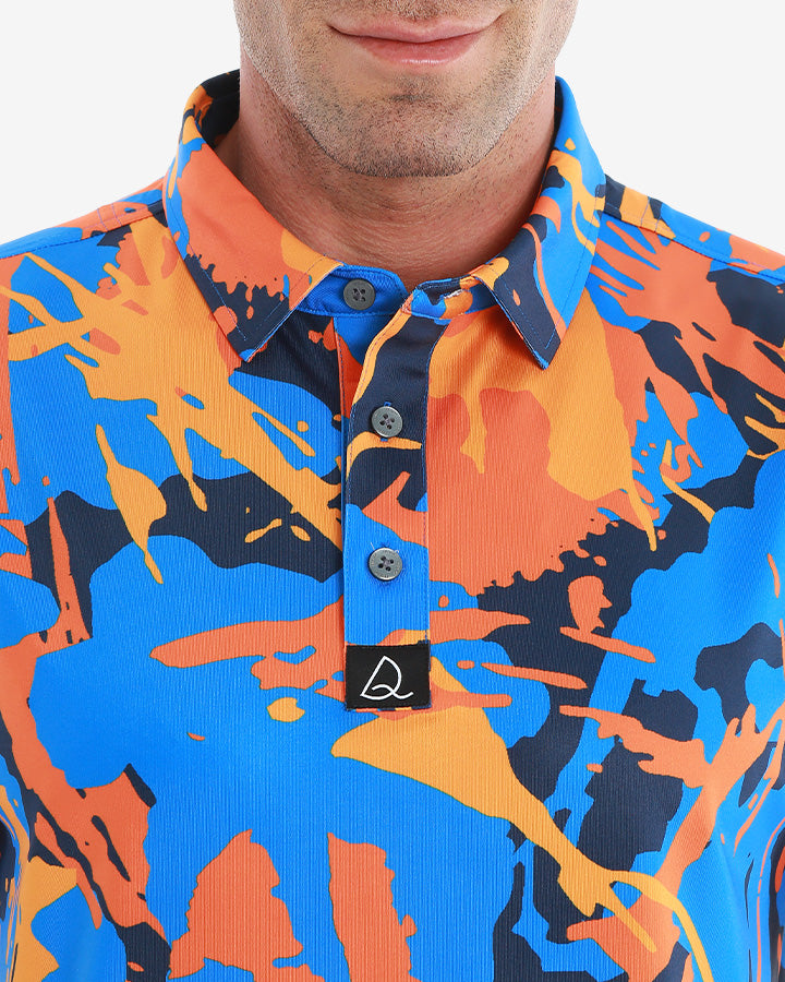 Abstract Colorful Camouflage Golf Polo -Deolax