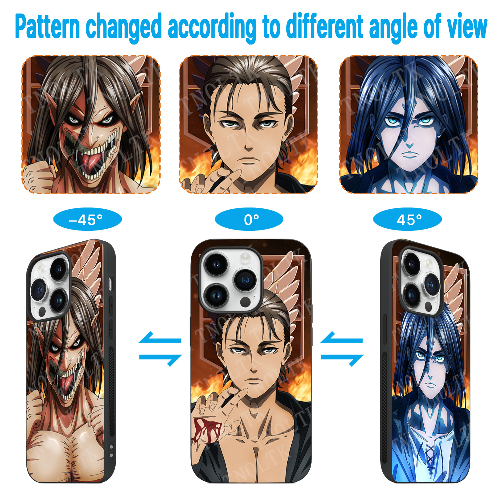 3D Motion iPhone Attack on Titan Anime Phone Cases