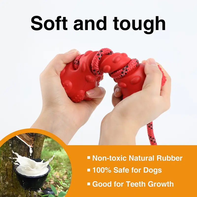 interactive dog toys for aggressive chewers puppies and active dogs with rubber teeth cleaning toy details 4