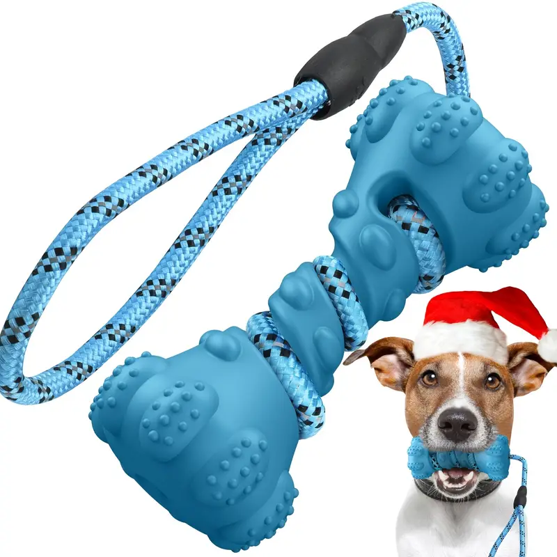 interactive dog toys for aggressive chewers puppies and active dogs with rubber teeth cleaning toy details 1