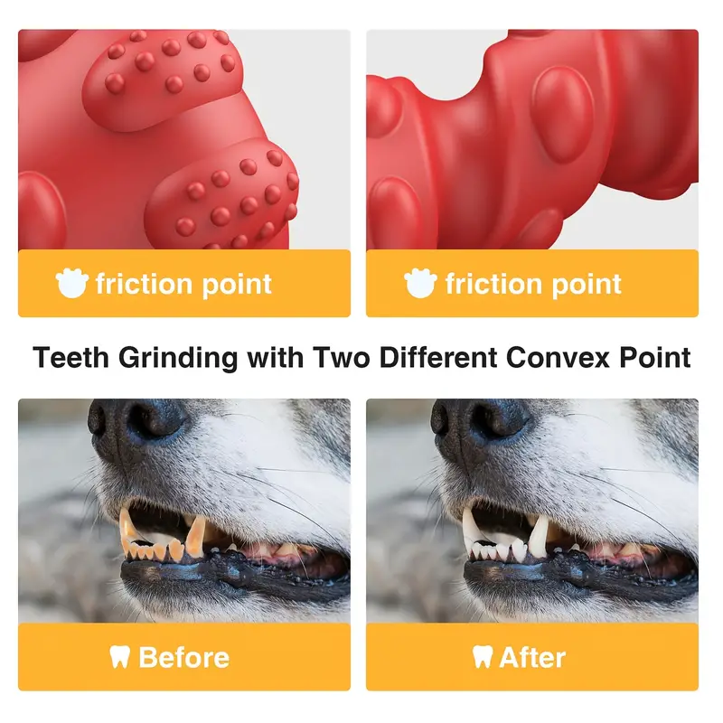 interactive dog toys for aggressive chewers puppies and active dogs with rubber teeth cleaning toy details 5
