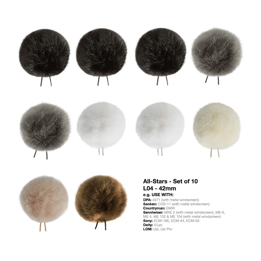 Bubblebee Windbubble All-Stars 10 Pack of Mini Windshields for Lavalier Microphones-Pinknoise Systems