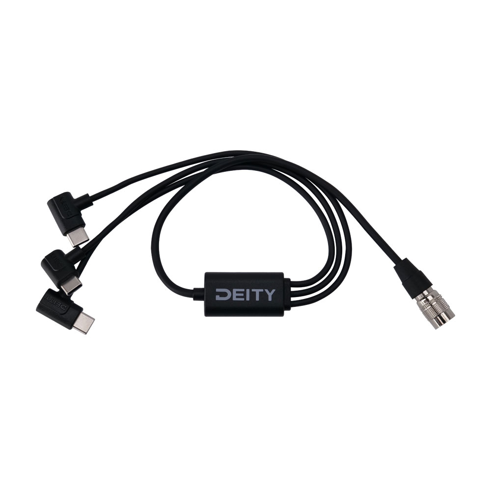 Deity SPD-HR3U 4-Pin Hirose Power Cable to 3x USB-C-Pinknoise Systems