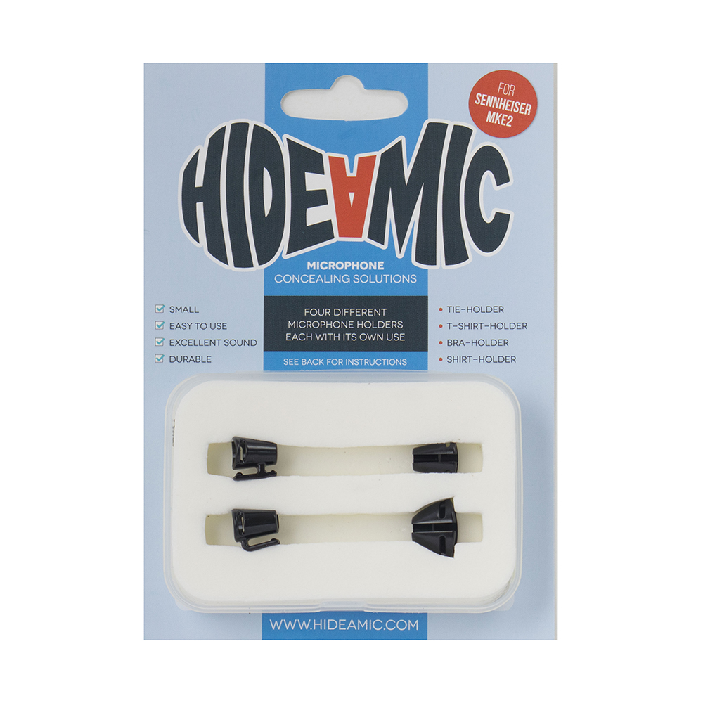 Hide-A-Mic Sennheiser MKE2 Lavalier Microphone Holders (Complete Set of 4)-Pinknoise Systems